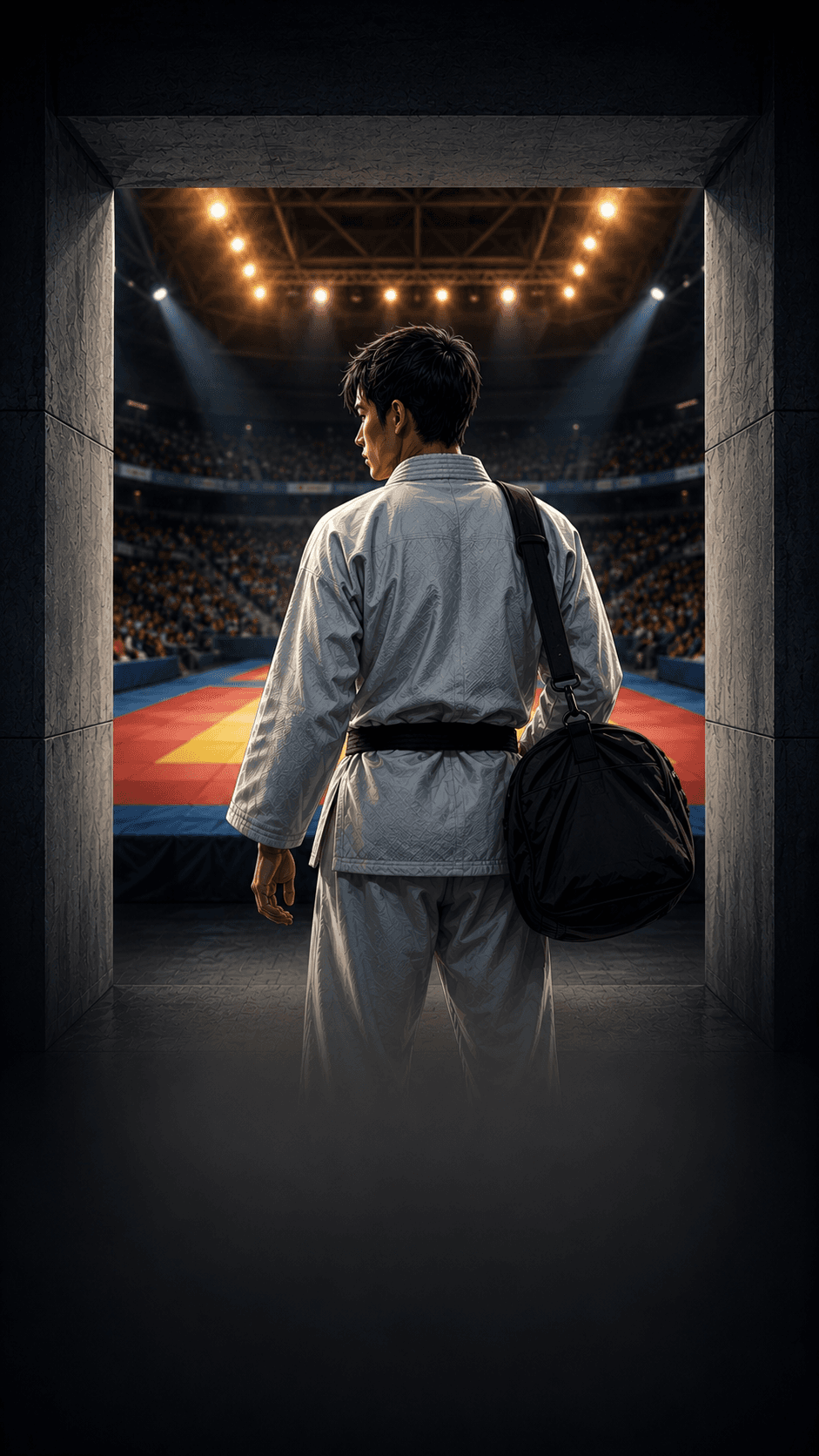 Judoca entrando al circuito